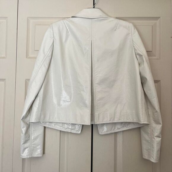 Vintage Y2K Carlisle white faux patent leather retro jacket size 2 - Picture 2 of 8